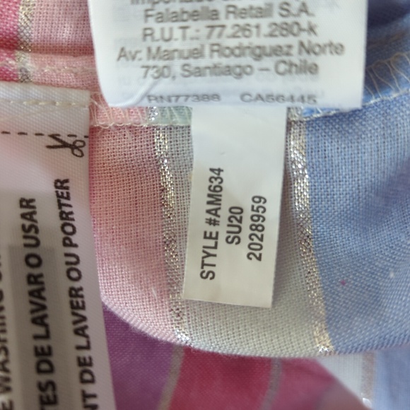 J. Crew Metallic Pastel Striped Rainbow Peasant Top S - Picture 14 of 16